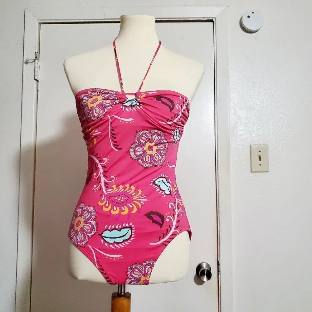 GAP Pink Floral One Piece Swimsuit  Size M